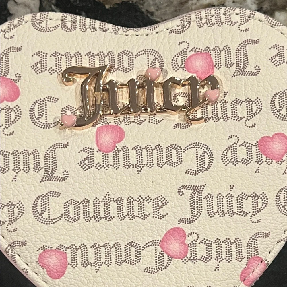 Juicy Couture Pink and White Heart Wristlet